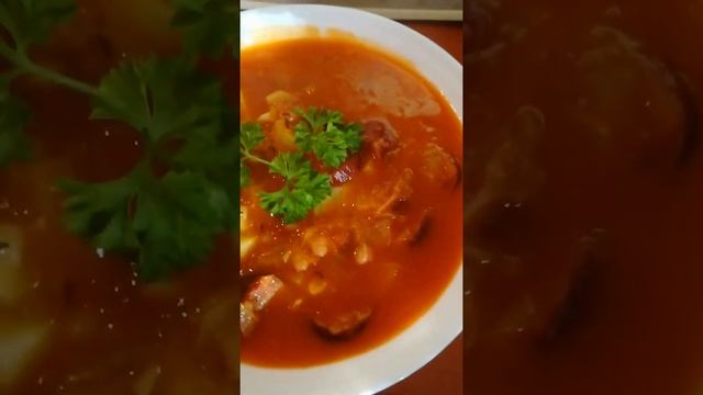 Чешский суп-Зельнячка, с колбасой фасолью квашеной капустой,Скоро на канале!#суп#вкусно #cooking