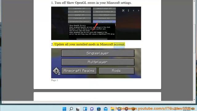 Fix Minecraft OpenGL error 1282 Invalid Operation Black screen смотреть онлайн