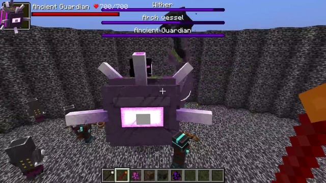 Ancient Guardian Vs. Wither + Arch Vessel in Minecraft смотреть онлайн