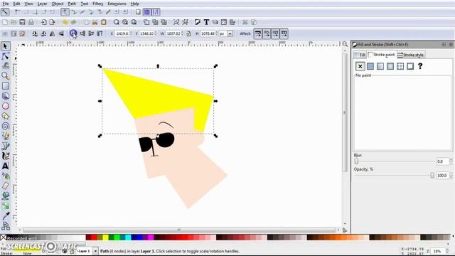 Inkscape Drawing Tutorial - How To Draw Johnny Bravo смотреть онлайн