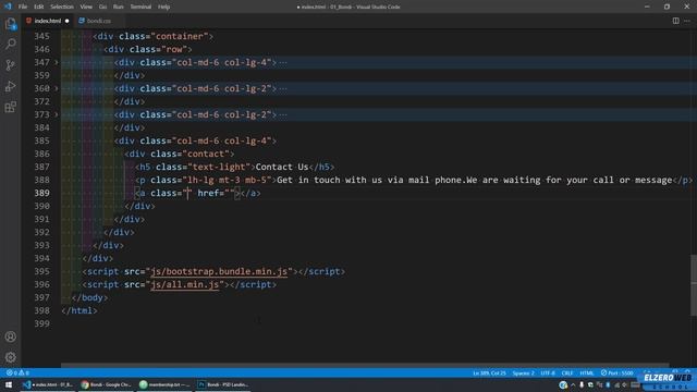 Bootstrap 5 Design 01 Bondi - #12 - Create Footer And The End смотреть онлайн