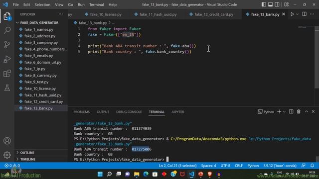 #14 Fake Bank Data Generate Using Python Faker Library Tutorial смотреть онлайн