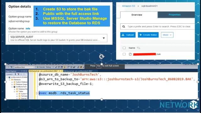 How to import database bak file to RDS AWS? смотреть онлайн