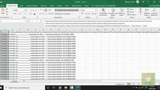 Organizar Planilha Exportada Do Google Contacts смотреть онлайн