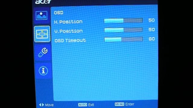 Acer S243HL OSD смотреть онлайн