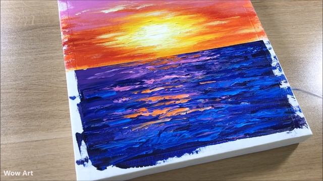 Daily Challenge #6 / Acrylic / Sunset / How to Paint Sunset With Acrylic смотреть онлайн