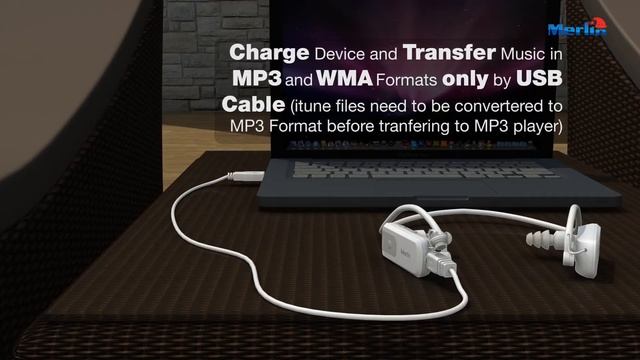 Merlin Swim MP3 - водонепроницаемый MP3 плеер для плавания смотреть онлайн