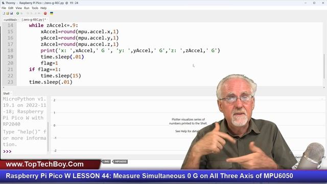 Raspberry Pi Pico W LESSON 44: Measure Simultaneous 0 G on All Three Axis of MPU6050 смотреть онлайн