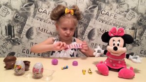 💖Настя с Минни Маус открывают шоколадные яица с сюрпризом Минни Маус!💖Minnie Mouse kinder surprises