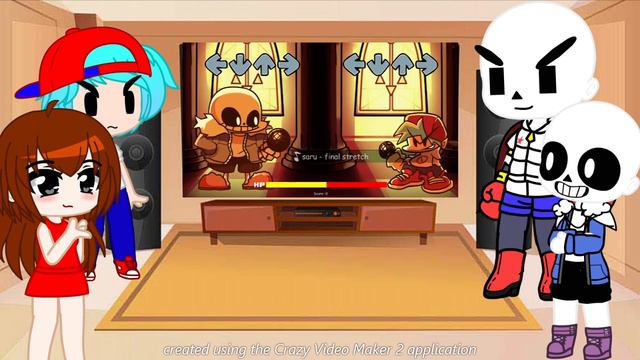 FNF y Undertale reaccionan a Indie Cross // ✨Parte 2✨// Sans // VR смотреть онлайн