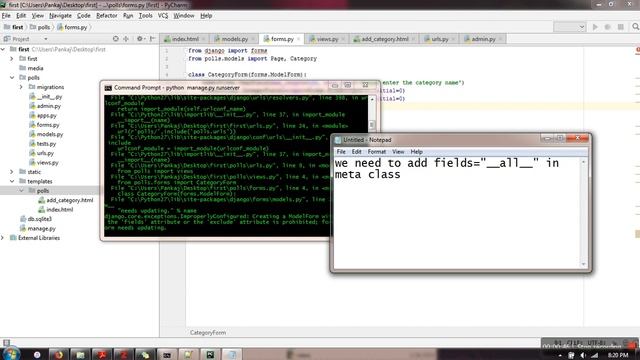 How to resolve django.core.exceptions.ImproperlyConfigured: Creating a ModelForm without 'fields' смотреть онлайн
