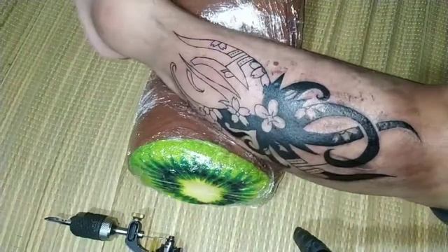 Tribal mix Sakura tattoo by Dentattoo смотреть онлайн