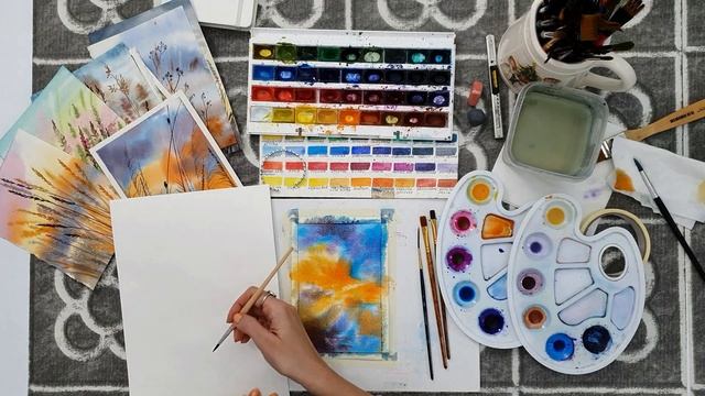 ПЕЙЗАЖ АКВАРЕЛЬЮ ▷ ПОЛЕ ▷ НЕБО СКВОЗЬ ТРАВУ▷ ПРОСТОЙ УРОК АКВАРЕЛИ ▷ ПЕЙЗАЖ смотреть онлайн