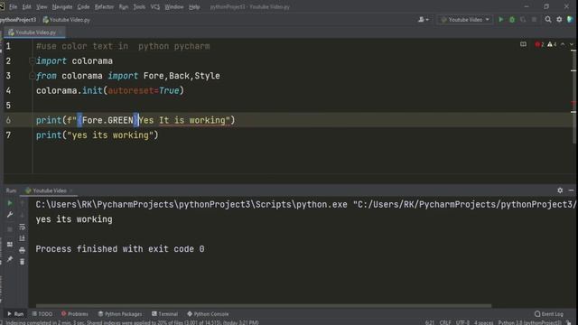 use color text in python pycharm смотреть онлайн