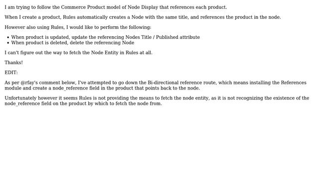 Commerce / Rules: How to update node that references a given product when the product is updated смотреть онлайн