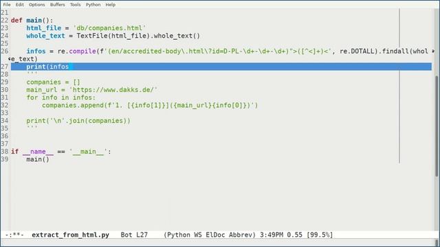 Python in Emacs 0075 - How to extract information from a web-page source to a Word docx? смотреть онлайн