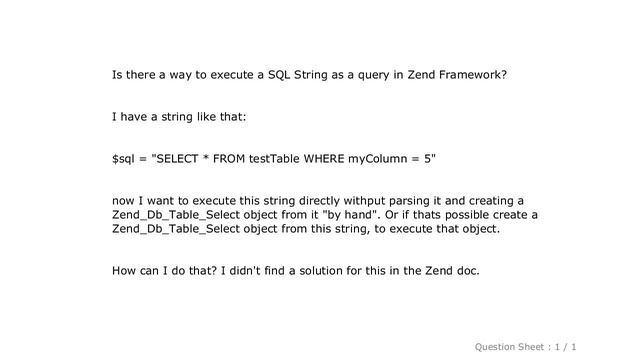 MySQL : RAW SQL Query with Zend Framework смотреть онлайн