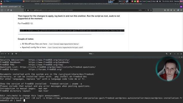 How to easily install WordPress on FreeBSD (with PHP74, Apache24, MariaDB 10.3, WP-CLI) смотреть онлайн