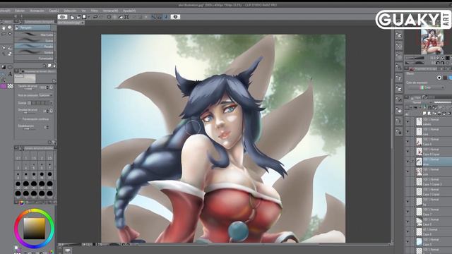 Illustration procesc video Ahri League of Legends смотреть онлайн