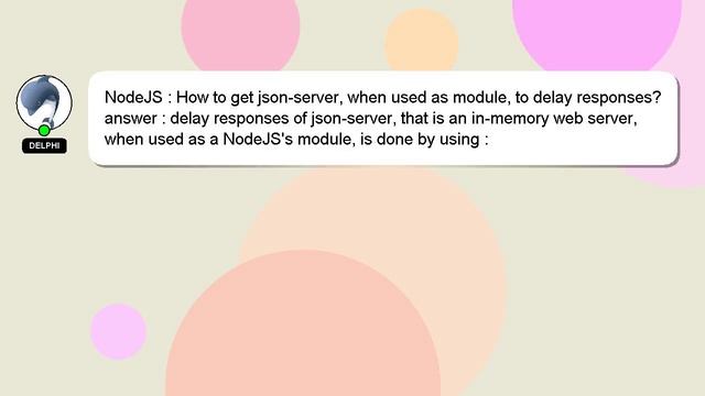 NodeJS : How to get json-server, when used as module, to delay responses? смотреть онлайн