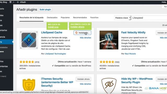 www.BanaHosting.com - Como instalar el Plugin Litespeed Cache смотреть онлайн