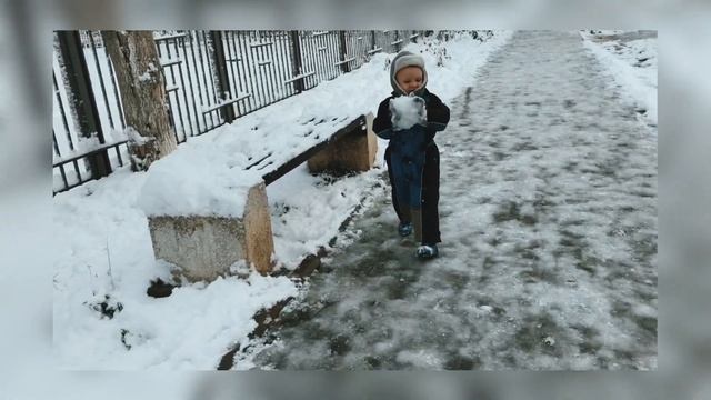 Влог. Снеговик и Владик. Зима в городе.Первый снег в этом году #видеосдетьми #влог #новыйгод #снег