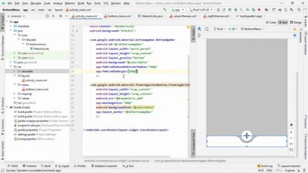 Bottom Menu | Bottom Navigation View | Bottom App Bar | Material Design