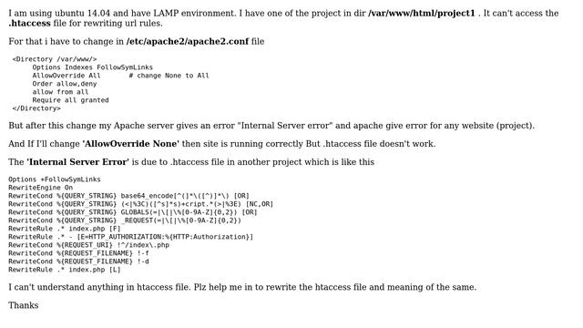 .htaccess file not running and internal server error смотреть онлайн