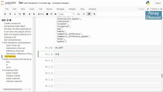 Python Set Method - add() смотреть онлайн