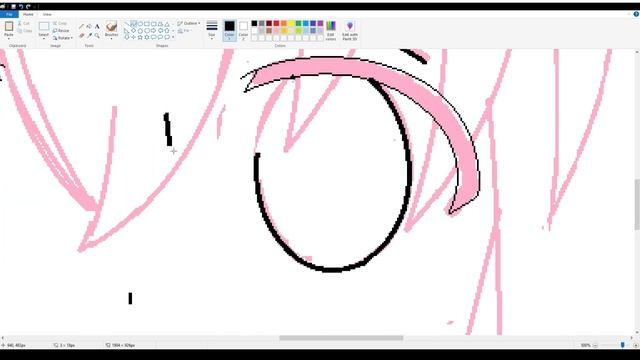 How i draw anime girl by mouse on MS paint-Hitori- смотреть онлайн