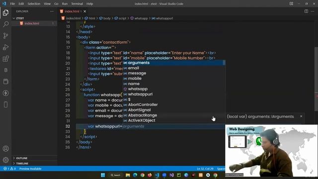 Sending Enquiry Form Data on Whatsapp | HTML | JavaScript | Web Development смотреть онлайн