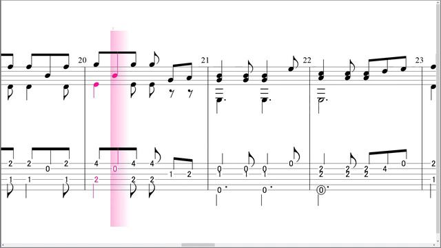 初級17 ホ長調の練習曲2　Matteo Carcassi(Musical Score & Tablature)