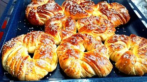 НЕ ЗРЯ ИХ ОБОЖАЮТ МИЛЛИОНЫ! Кручёные Турецкие Булочки СЛОЕНЫЕ или Турецкая Ачма