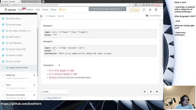 Live coding stream - Leetcode easy challenges - Java Feb 2 смотреть онлайн