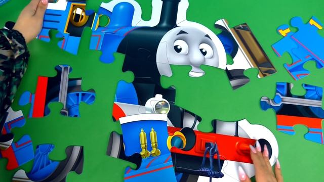 Very very big Train puzzle for kids. we unboxing & collect смотреть онлайн