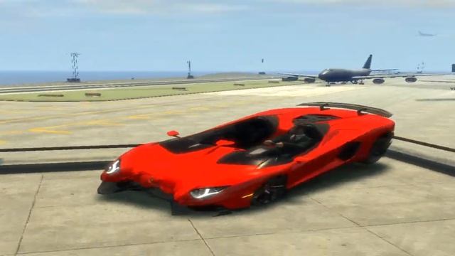 GTA4 - Lamborghini Aventador J Crash Test смотреть онлайн