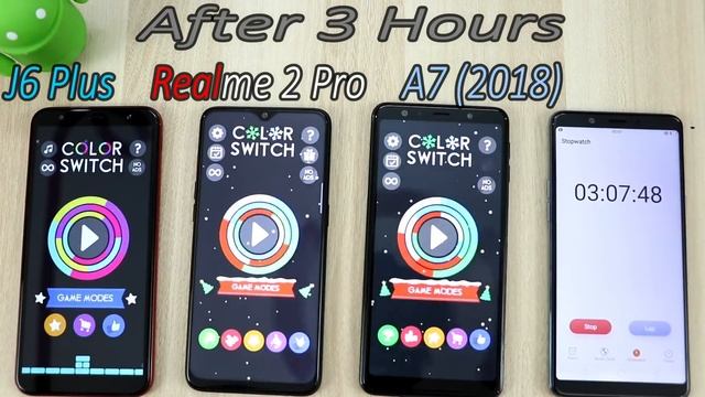 Samsung A7 (2018) Triple Camera Vs Realme 2 Pro Vs Samsung J6 Plus Battery Drain Comparision !! смотреть онлайн