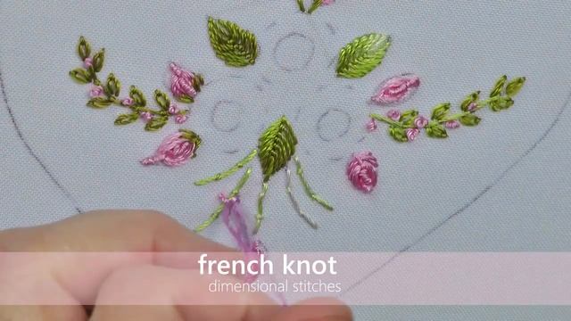 Rose Flower Heart  Flower Embroidery  Dimensional Stitches Valentine's Day