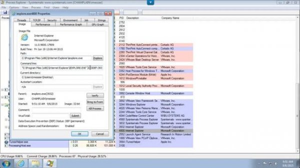 Using Process Explorer