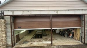 Установка секционных ворот «Дамаст» с приводом D-1000