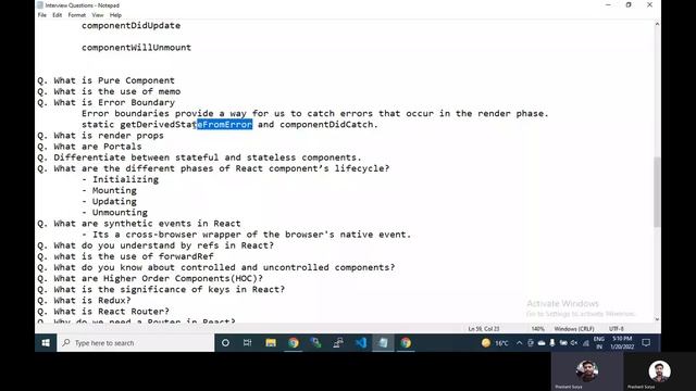 React Interview Questions | React.js Interview Questions Discussion Part 2 | React Course 2022 смотреть онлайн