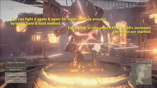 Nier:Automata - Easy EXP level-up method & Powerup Part L / レベル上がる方法と強化パーツ：大ドロップ смотреть онлайн