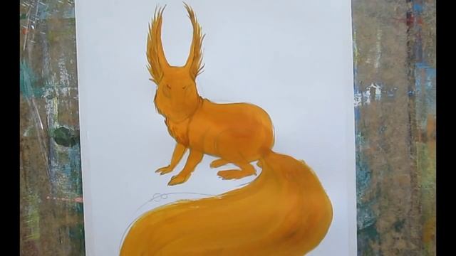 Рисуем белочку гуашью смотреть онлайн