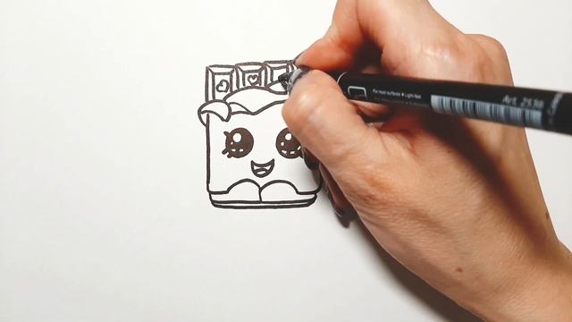 Рисуем Милую кавайную шоколадку/ Рисунки для начинающих/ How to draw a cute chocolate смотреть онлайн