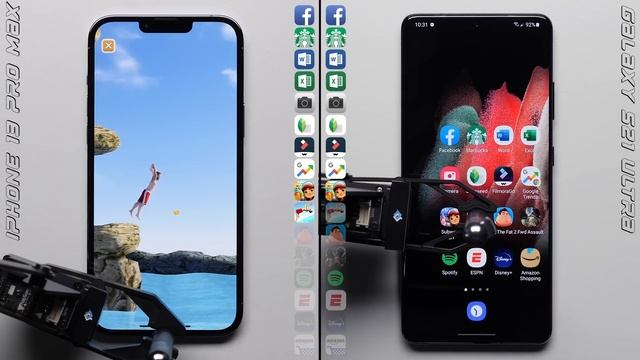 iPhone 13 Pro Max vs. Galaxy S21 Ultra Speed Test смотреть онлайн