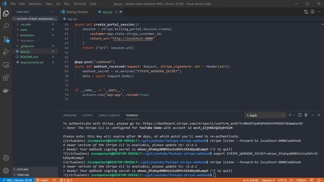 Stripe Webhooks running locally with FastAPI and the Stripe CLI смотреть онлайн