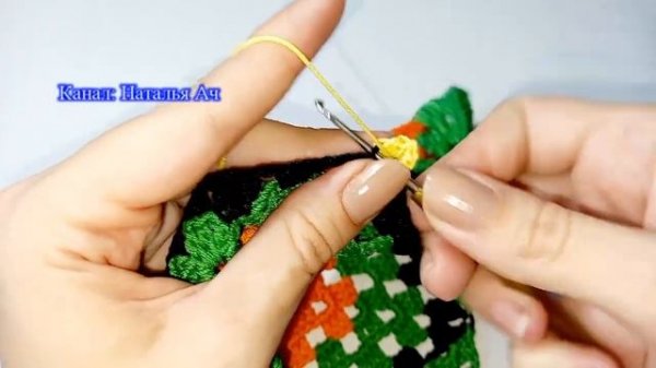 Бабушкин квадрат в квадрате крючком - Мастер-класс подробный