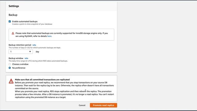 Promote MYSQL RDS Read-replica to a Primary step by step смотреть онлайн