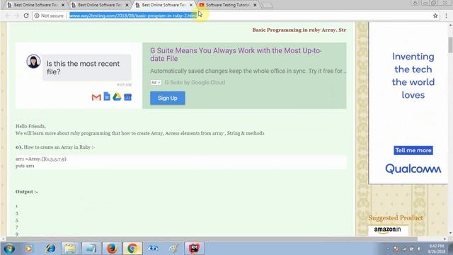 Basic ruby programming Array String & methods Tutorial 4 смотреть онлайн