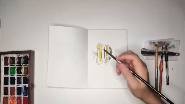 Aprenda a desenhar peixes-borboleta com Quynh Painter. parte 2 смотреть онлайн